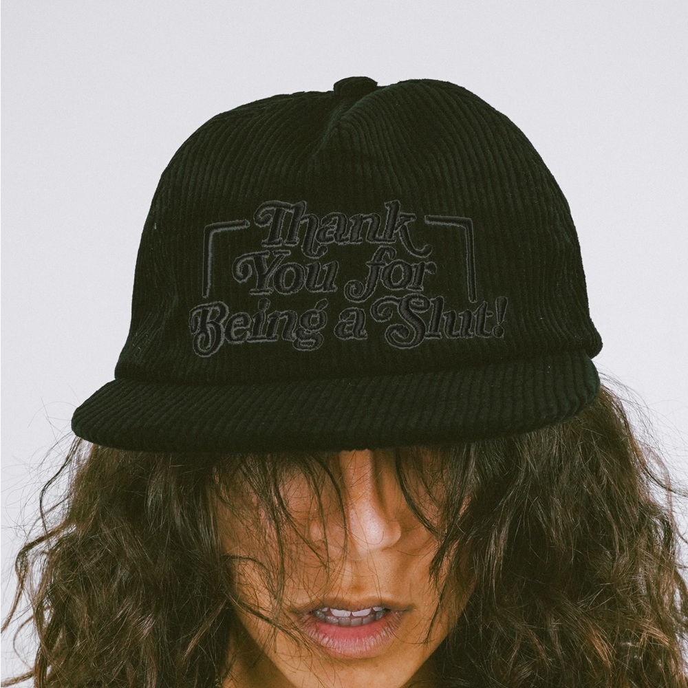 Linda Finegold black corduroy hat